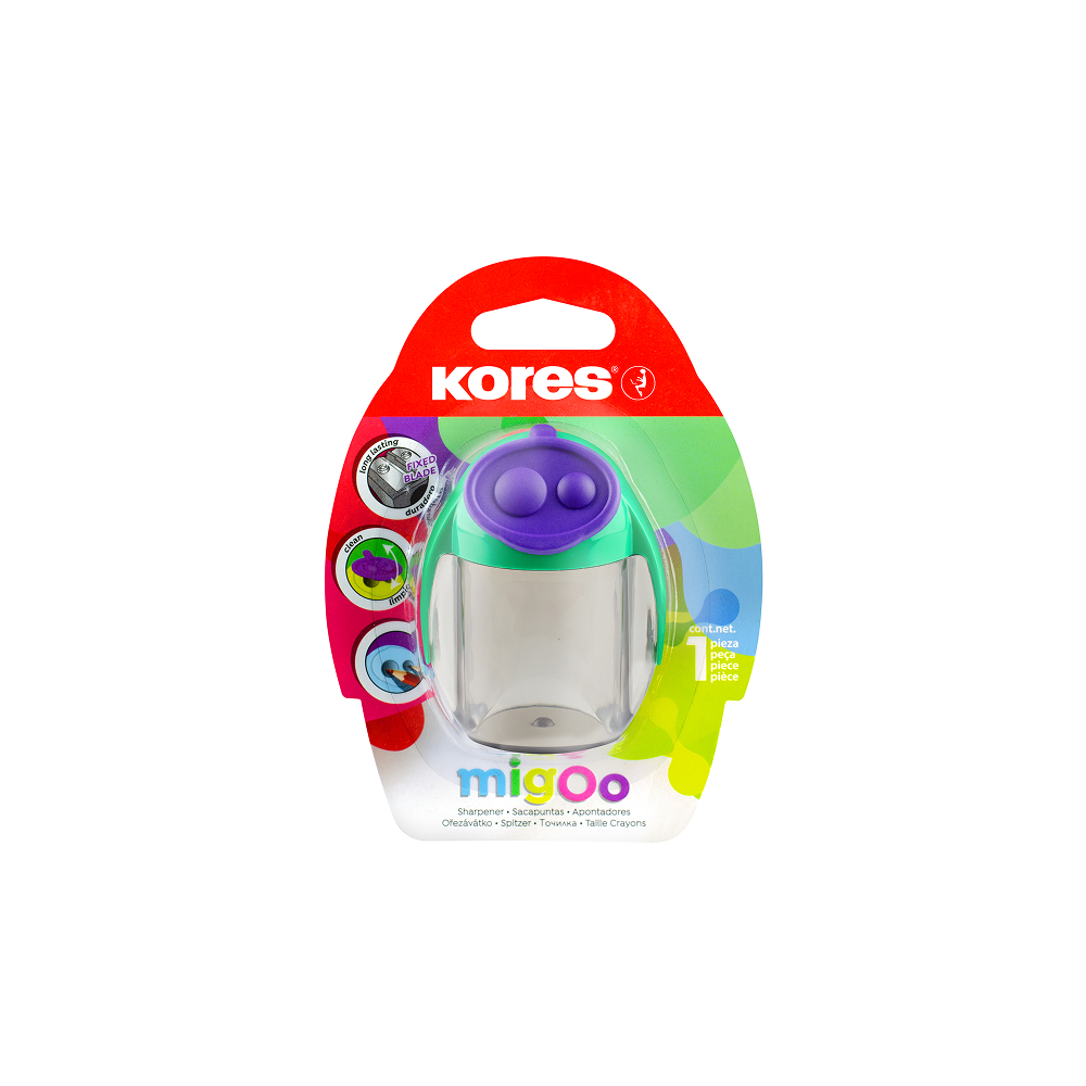 Zīmuļu asināmais ar konteineru divām atverēm KORES MigOo
