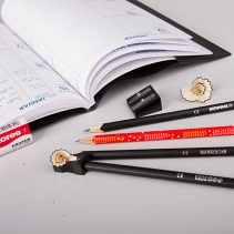 KORES GRAFITOS Matte HB Hexagonal Pencils with Eraser, black, 12 pcs