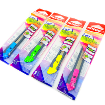 KORES KC9 9 mm Plastic Utility Cutter with Manual Lock, Neon Colours