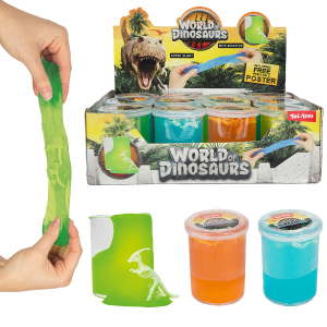 World of Dinosaurs ar skeletu, slaims