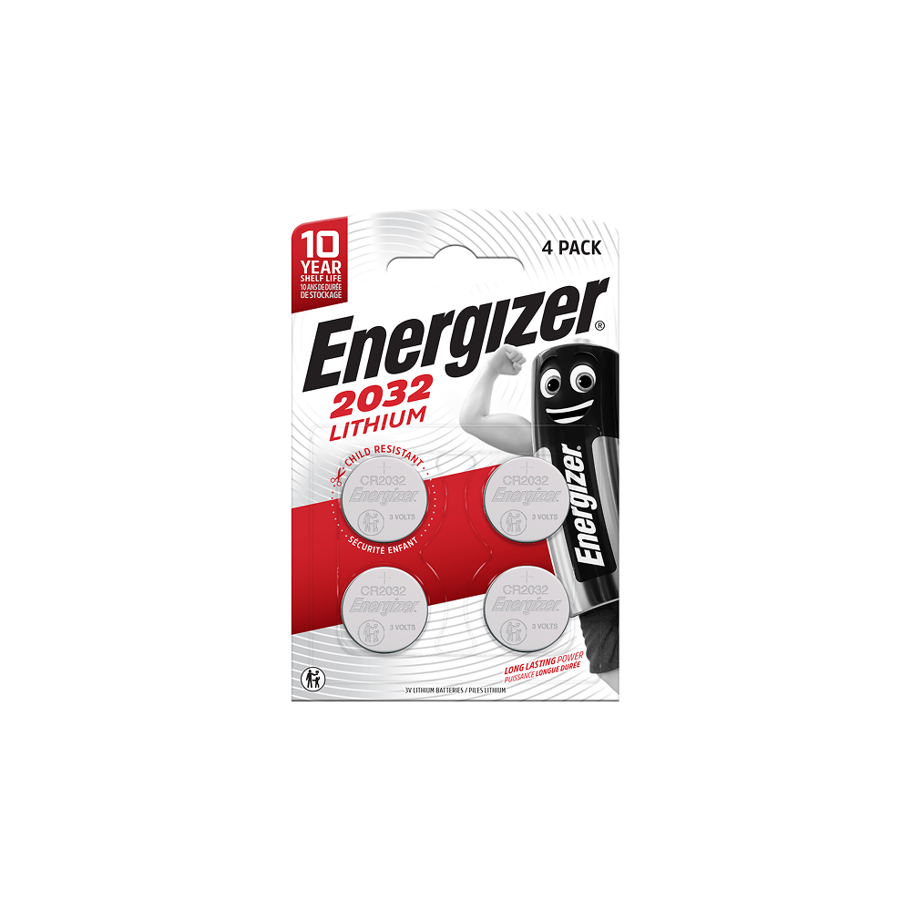 ENERGIZER CR2032 Lithium 3V baterijas ilgstošai jaudai