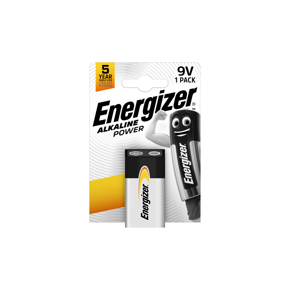 ENERGIZER Alkaline Power 9V uzticama jauda ikdienai