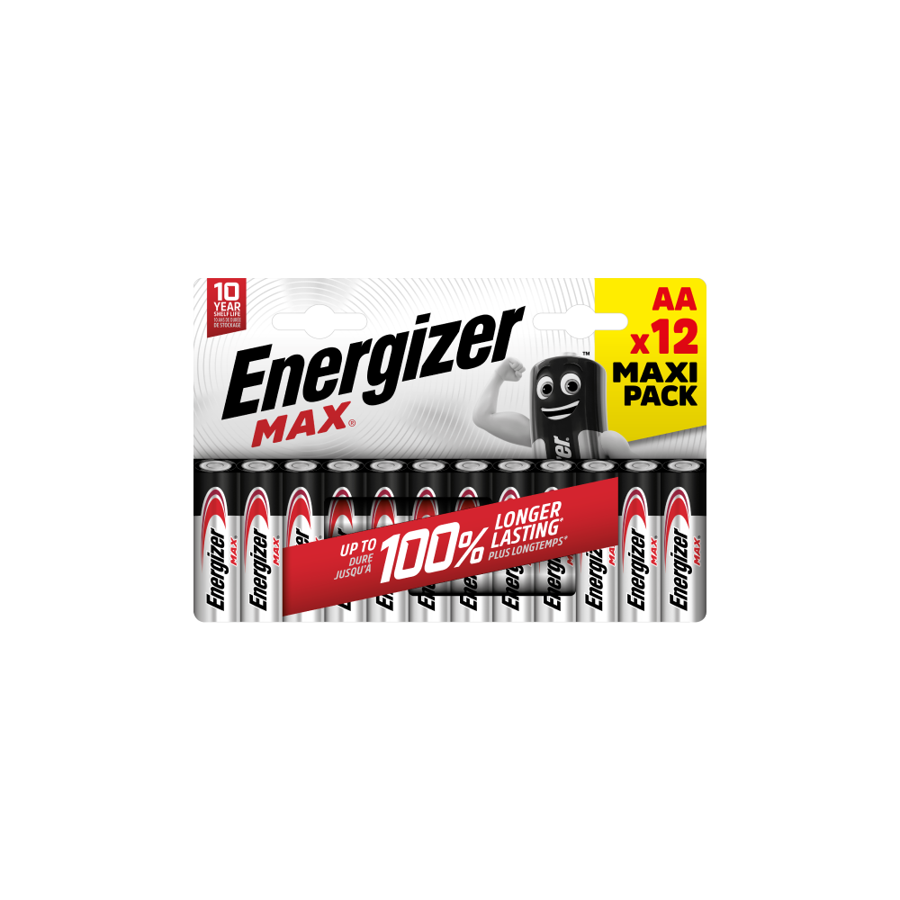 ENERGIZER MAX AA B12 ilgstoša jauda ikdienas ierīcēm