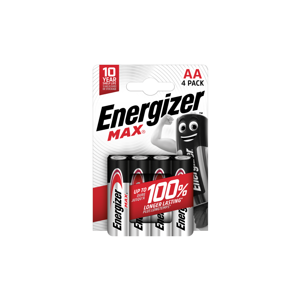 ENERGIZER MAX AA B4 1.5V Alkaline baterijas ilgstoša jauda