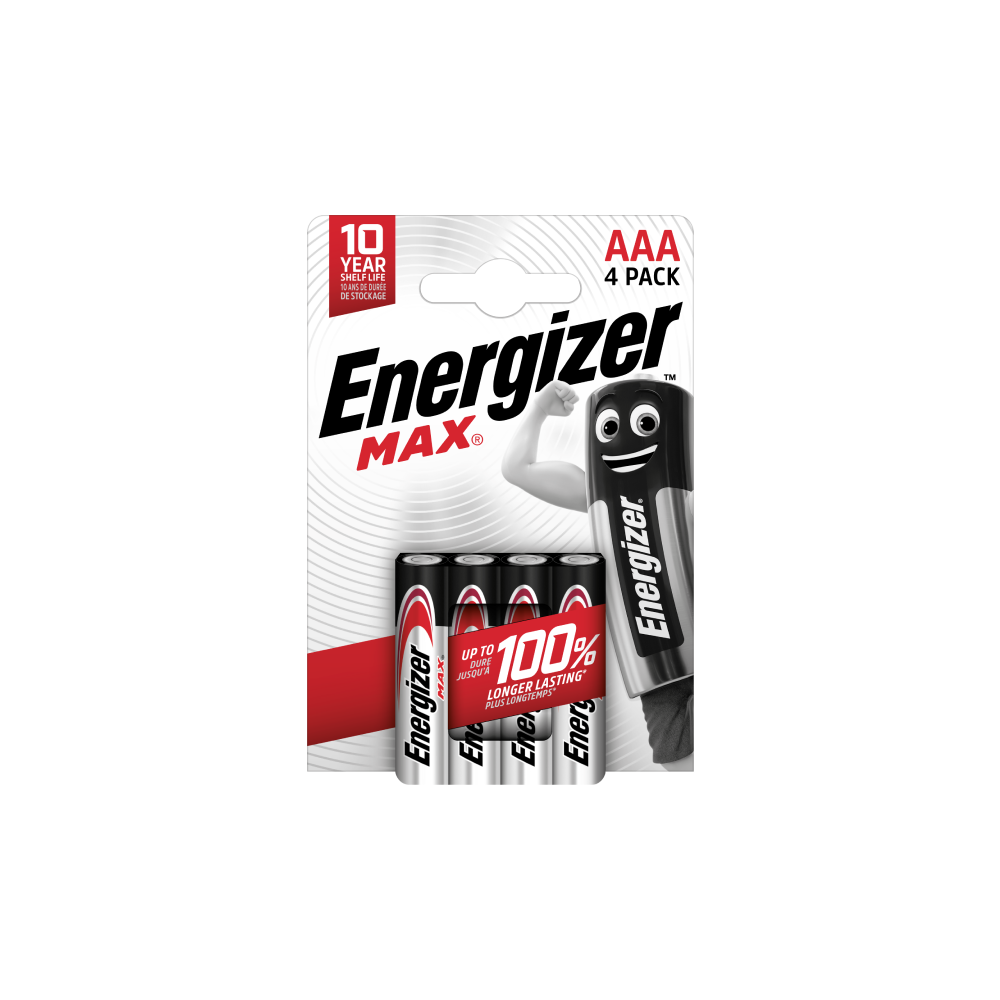 ENERGIZER MAX AAA B4 1.5V Alkaline baterijas ilgstoša jauda