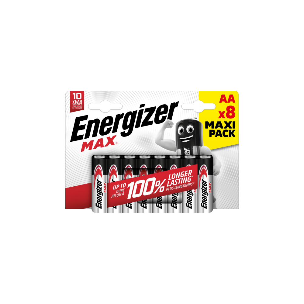 ENERGIZER MAX AA B8 1.5V Ilgstoša jauda ikdienai