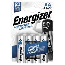 ENERGIZER Ultimate Lithium AA B4 baterijas ilgstošai jaudai