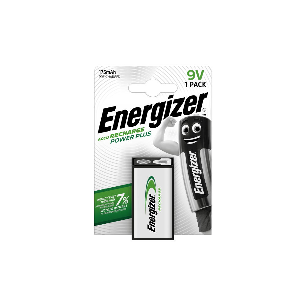 ENERGIZER lādējamā baterija Power Plus 9V jauda