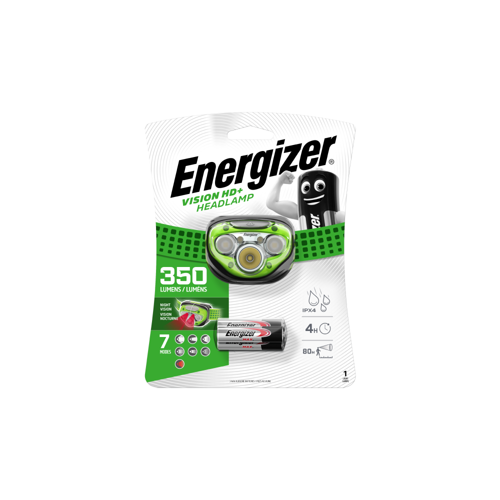 ENERGIZER VISION HD+ 350lm LED galvas lukturis piedzīvojumiem