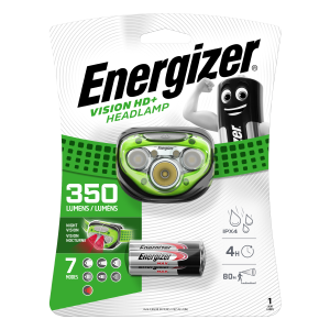 ENERGIZER VISION HD+ 350lm LED galvas lukturis piedzīvojumiem