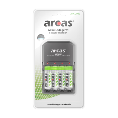 Arcas lādētājs ARC-2009 + 4 AA 2700 Ni-MH komplekts