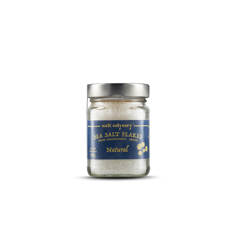 Jūras sāls pārslas Natural 100g burciņā SALT ODYSSEY