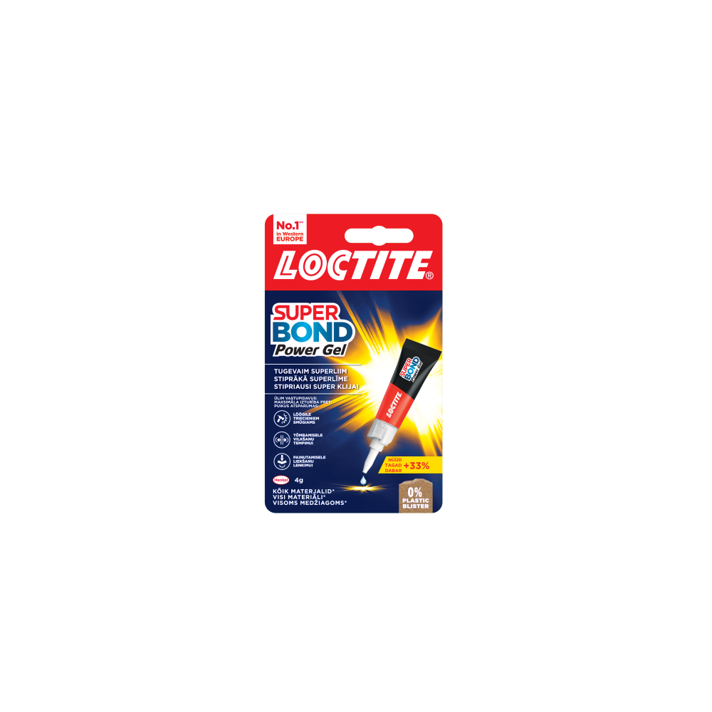 LOCTITE Super Bond Power Gel momentlīme, caurspīdīga, 4g